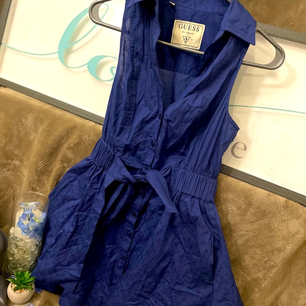 ‼️3/$33‼️⭐️👗GUESS BLUE COLLARD DRESS 👗 ⭐️